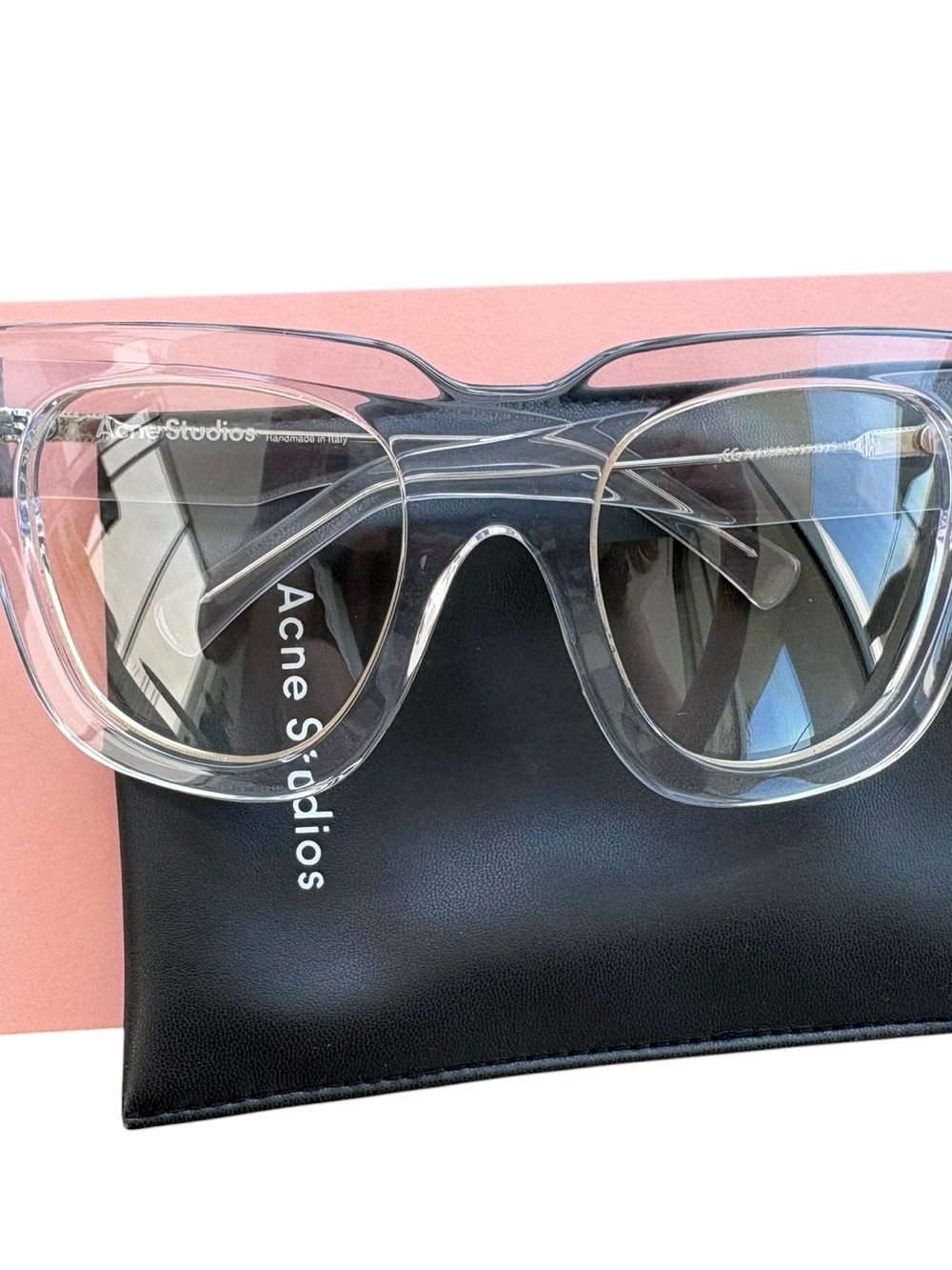 Acne Transparent Frame Sunglasses with Dark Lenses